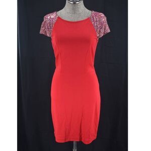 Erin By Erin Fetherston Red Cap Sleeve Metallic A-Line Dress - 4